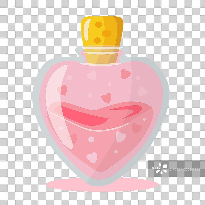 手绘的爱心玻璃杯图片素材