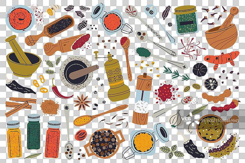 香料和草药的组合图片素材