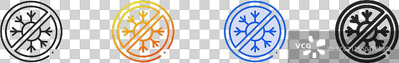 无雪图标，细线性渐变蓝色描边和图片素材