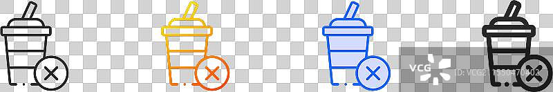 无糖图标，细线性渐变蓝色描边图片素材