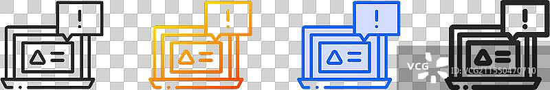 未找到图标，细线性渐变蓝色描边图片素材