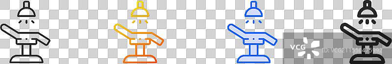 手术室图标，细线性渐变蓝色图片素材