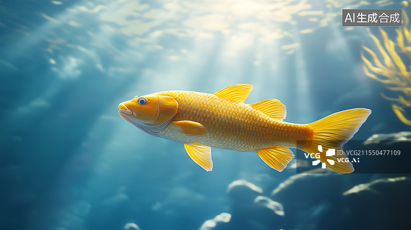 【AI数字艺术】海里野生大黄鱼插图图片素材