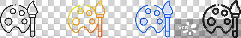 画板图标，细线性渐变蓝色图片素材