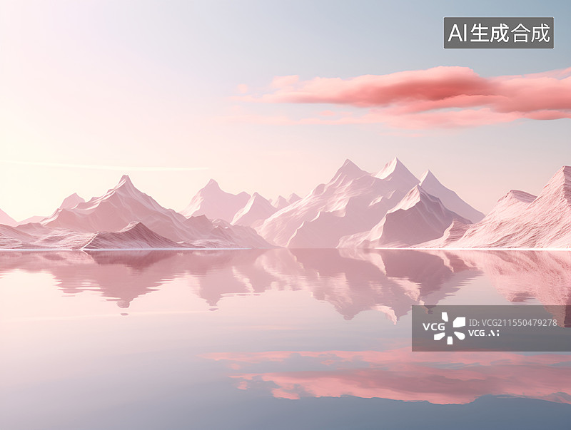 【AI数字艺术】水彩画样式的野外山水图片素材