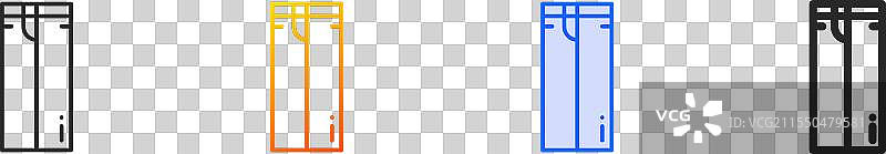 裤子图标，细线性渐变蓝色描边图片素材