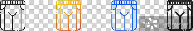 裤子图标，细线性渐变蓝色描边图片素材