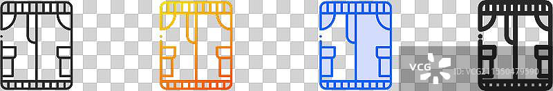 裤子图标，细线性渐变蓝色描边图片素材