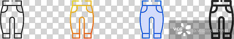 裤子图标，细线性渐变蓝色描边图片素材