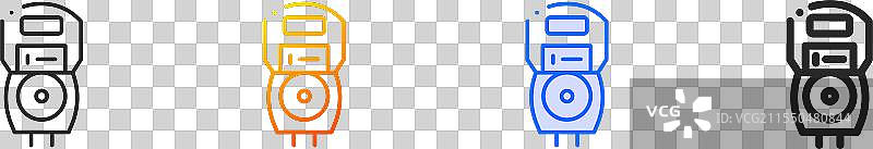 停车图标，细线性渐变蓝色描边图片素材