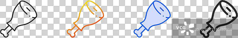 帕尔马火腿图标，细线性渐变蓝色描边图片素材