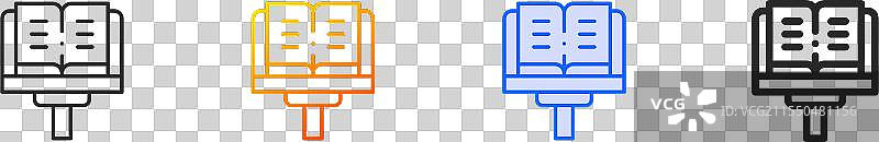 乐谱图标，细线性渐变蓝色描边图片素材