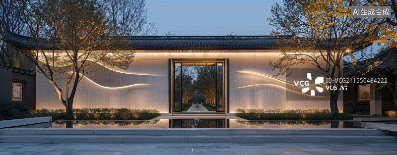【AI数字艺术】中式 庭院图片素材