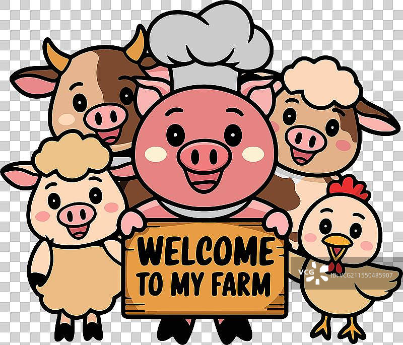 搞笑农场小动物卡通角色图片素材