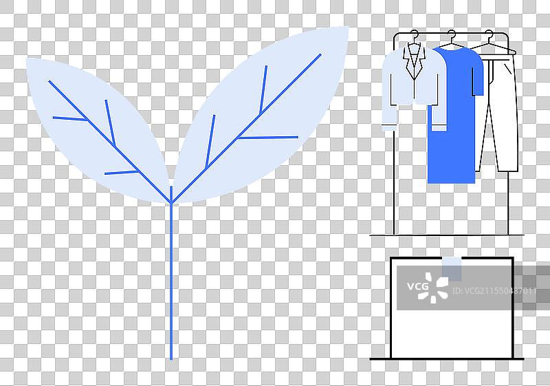 可持续时尚概念与极简线条图片素材
