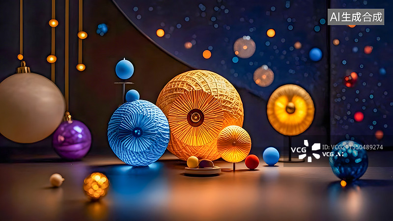 【AI数字艺术】和谐圆舞|现代几何背景|企业宣传册素材图片素材