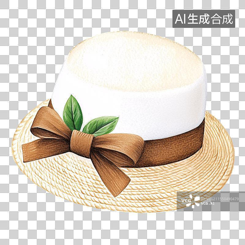 【AI数字艺术】水彩风格编织帽图片素材