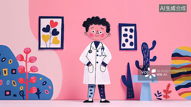 【AI数字艺术】一位可爱的医生图片素材