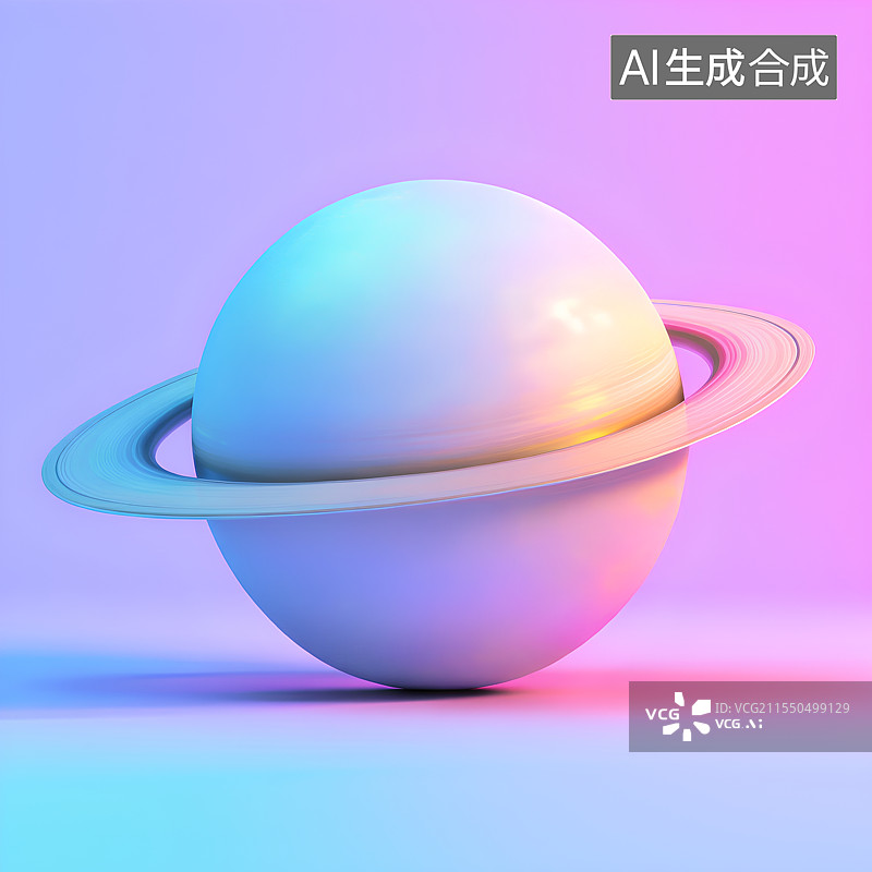 【AI数字艺术】3D渲染，一颗彩色星球，行星，球体，宇宙天体科学图片素材