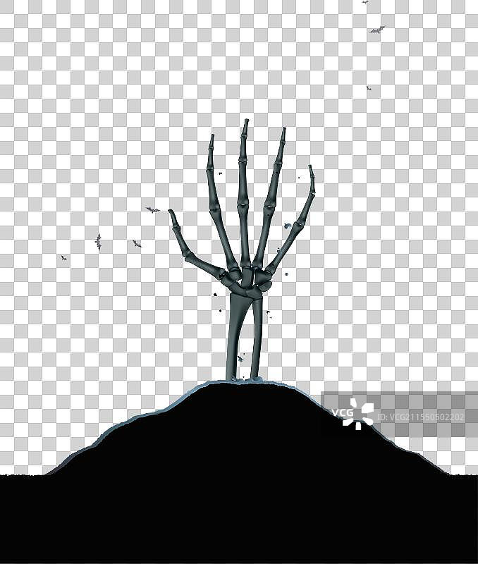 万圣节骷髅手的构图图片素材