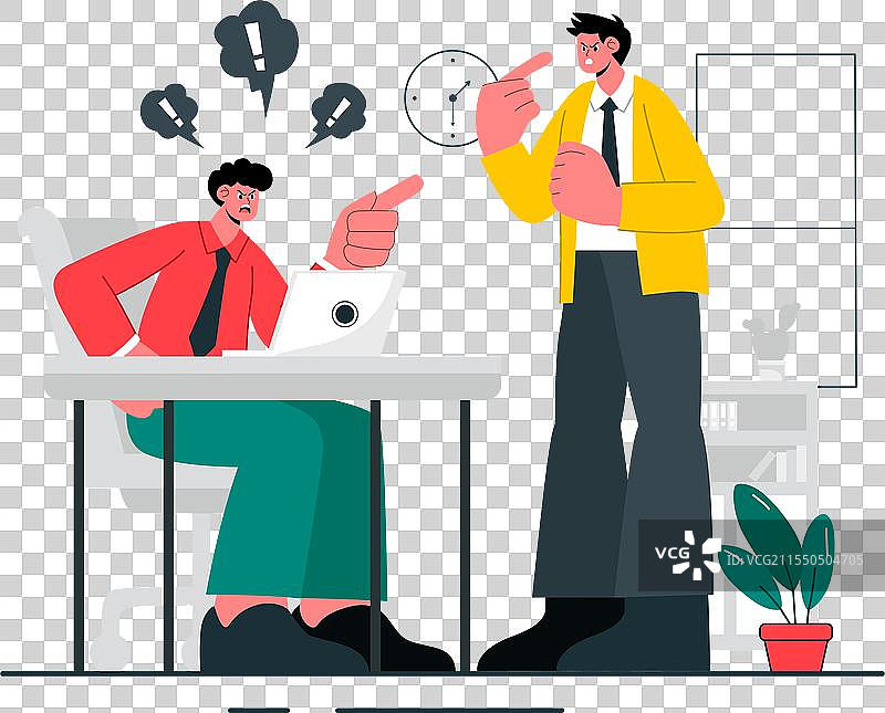 职场冲突，争吵的同事们图片素材