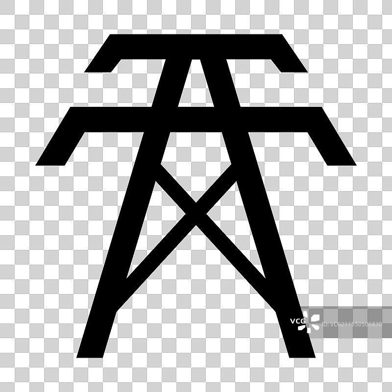 简单图标电力线塔电力铁塔图片素材