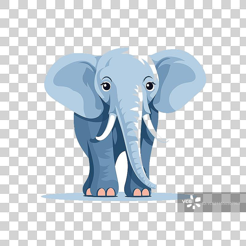 展现友好态度的蓝色大象图片素材