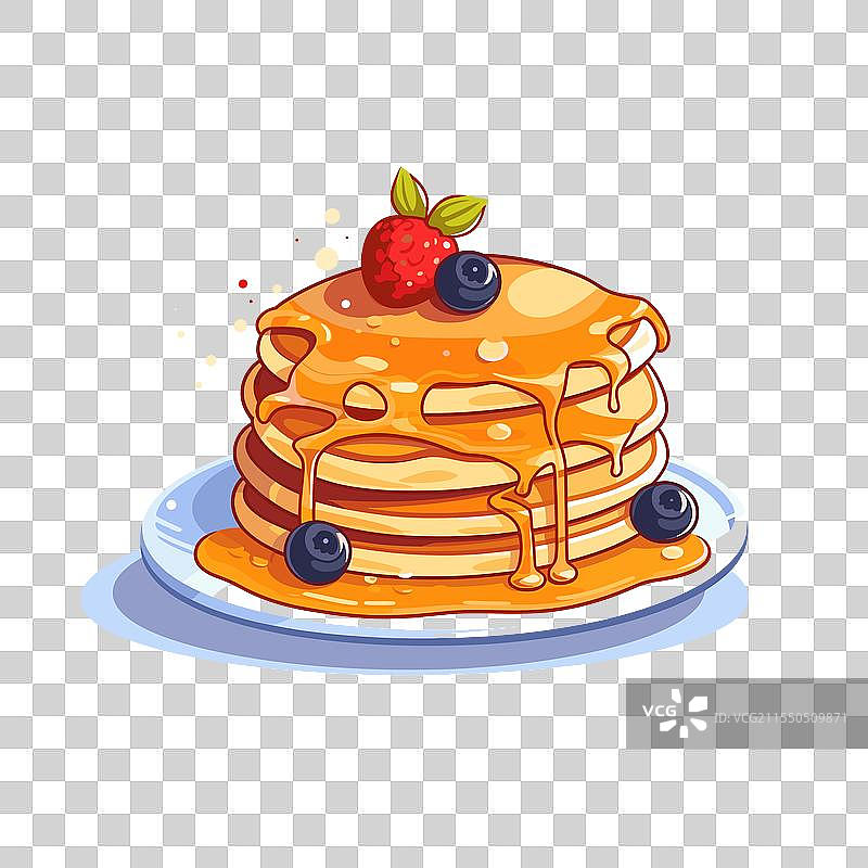 美味的煎饼堆淋上糖浆图片素材