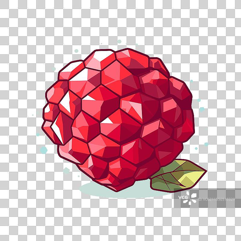 鲜红的覆盆子静静地坐在柔软的绿色叶子上图片素材