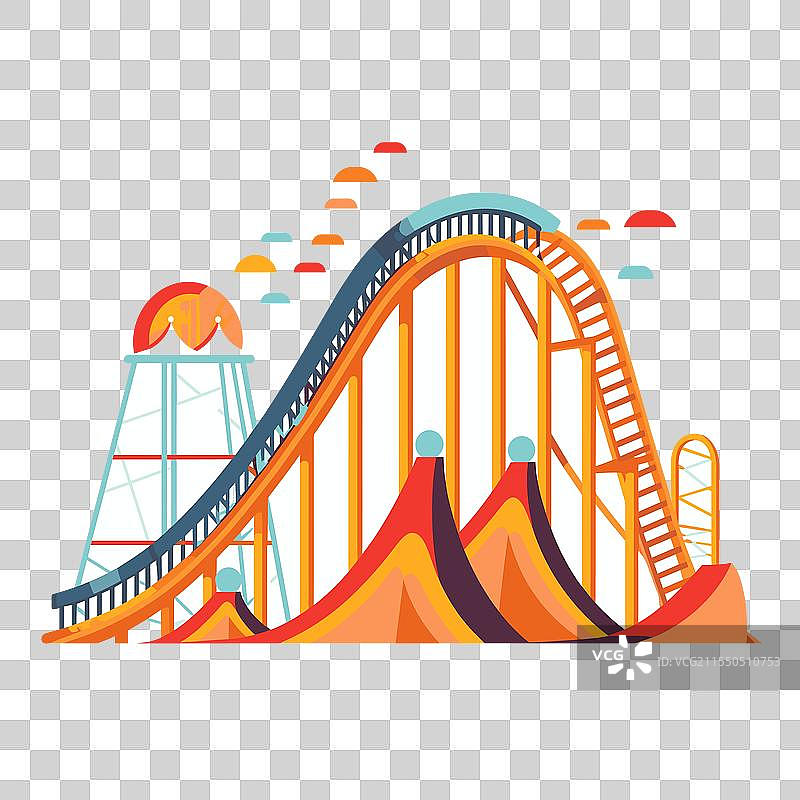 刺激的过山车体验在一个充满活力的地方图片素材