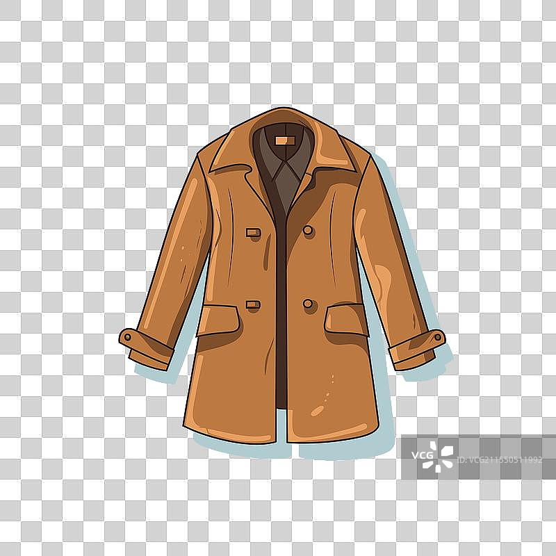 适合的时尚棕色风衣设计图片素材