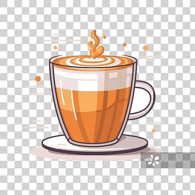 时尚的温暖拿铁咖啡杯设计图片素材