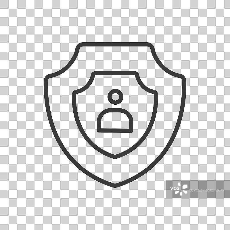 个人数据保护图标，线条设计图片素材