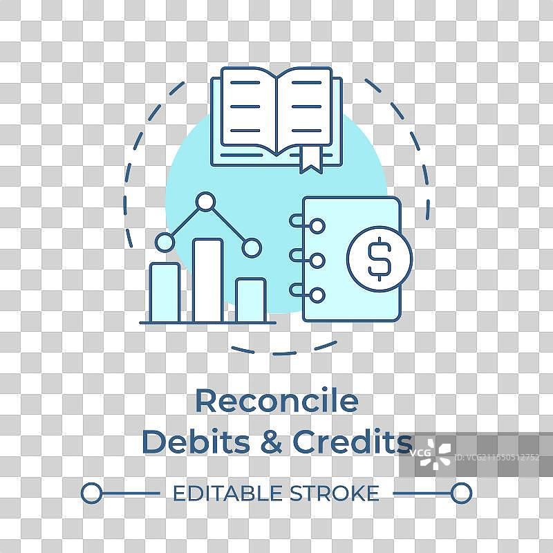 调和借方和贷方的柔和蓝色概念图片素材