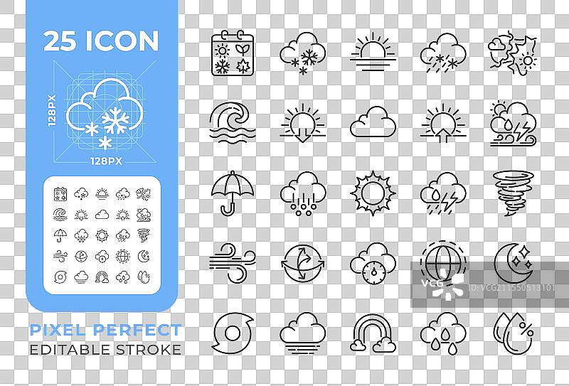气象线性图标集图片素材