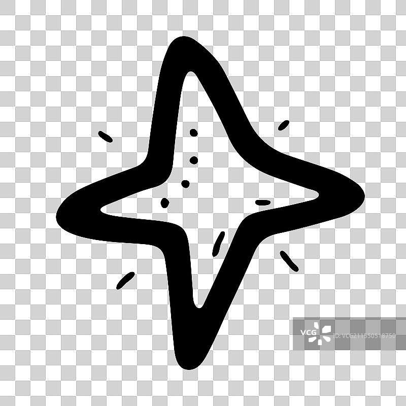 手绘的太空涂鸦星星圣诞符号图片素材