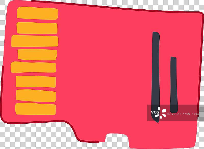 智能手机和微型SD卡的卡通图像图片素材