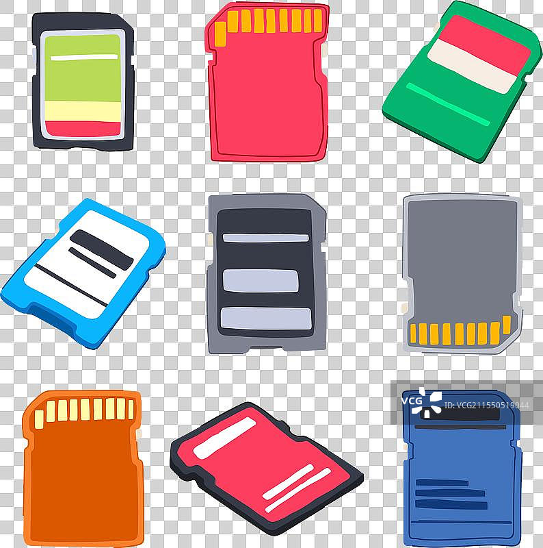 SD卡套装卡通图案图片素材