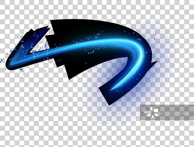 3D霓虹蓝色魔法旋涡轨迹图片素材