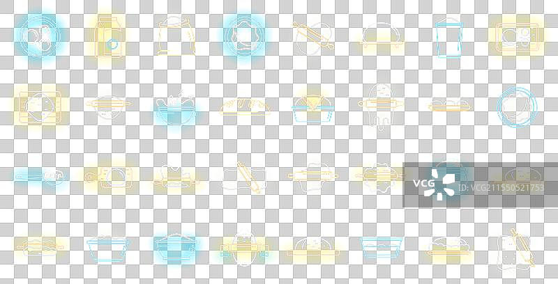 霓虹面团图标集图片素材