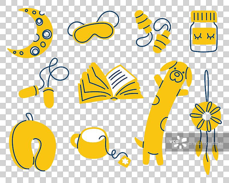 改善睡眠的睡前用品套装图片素材