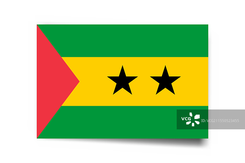 圣多美和普林西比的矩形国旗图片素材