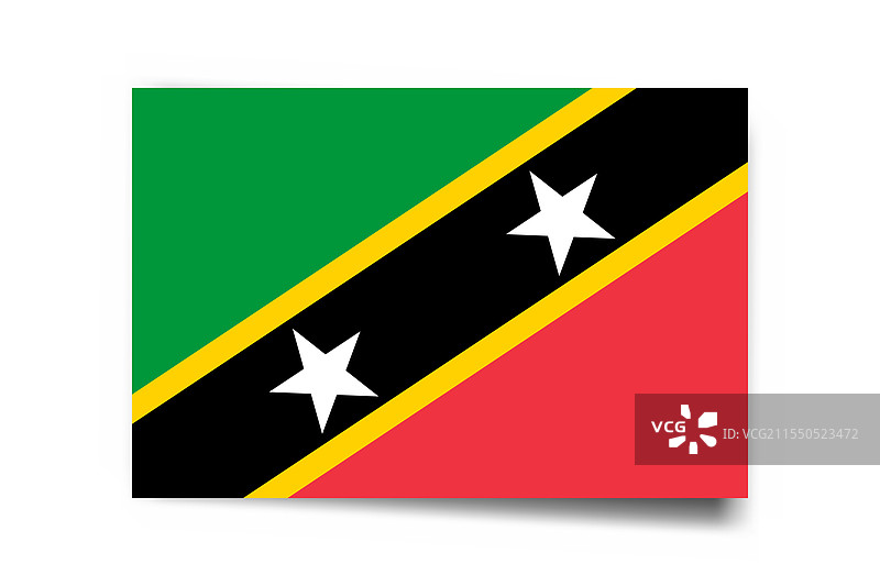 圣基茨和尼维斯的矩形国旗图片素材