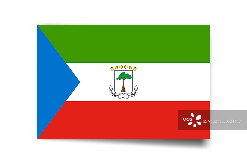 赤道几内亚的矩形国旗图片素材