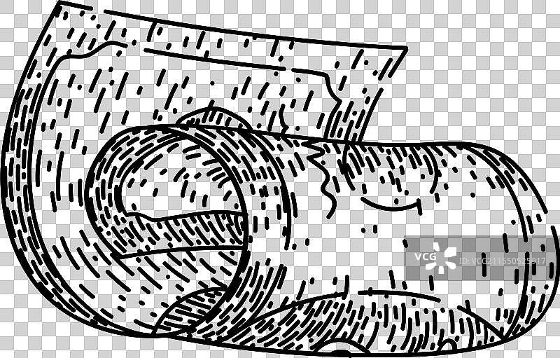 手绘现金美元钞票素描图片素材