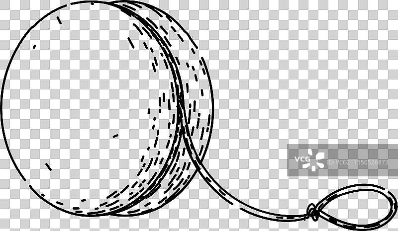 手绘的溜溜球旋转草图图片素材