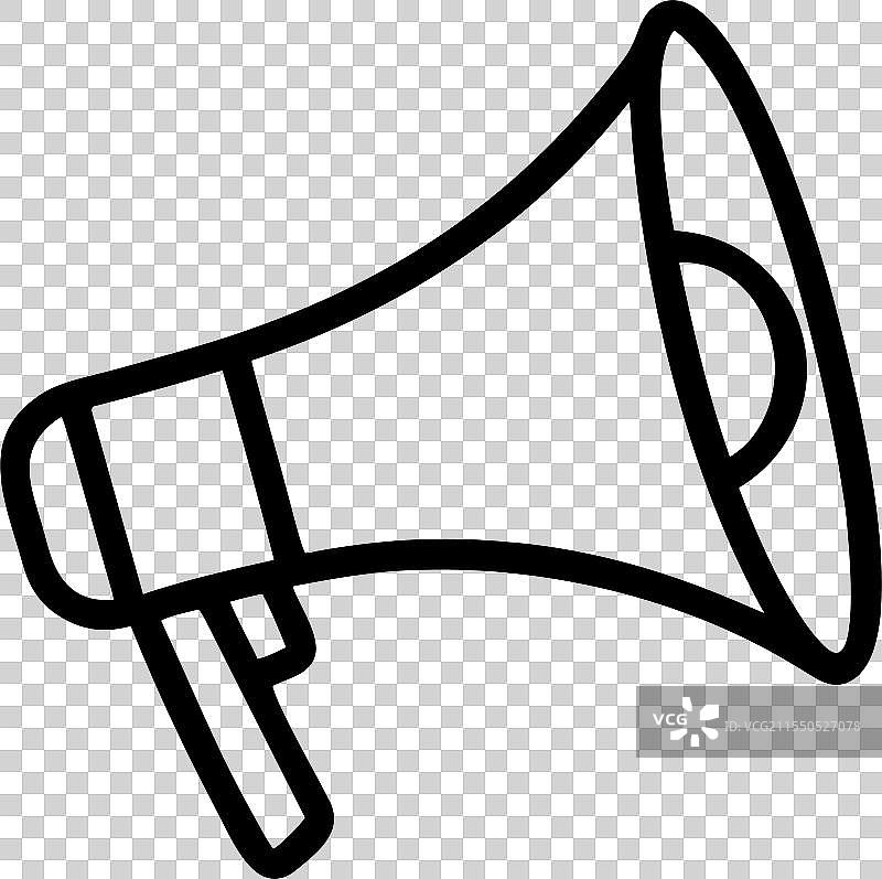 带有声音线条的扩音器图标logo设计图片素材