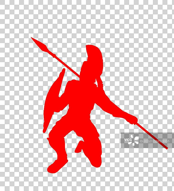 士兵列奥尼达斯的矛和盾的剪影战斗图片素材