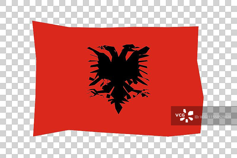 阿尔巴尼亚的剪纸国旗图片素材