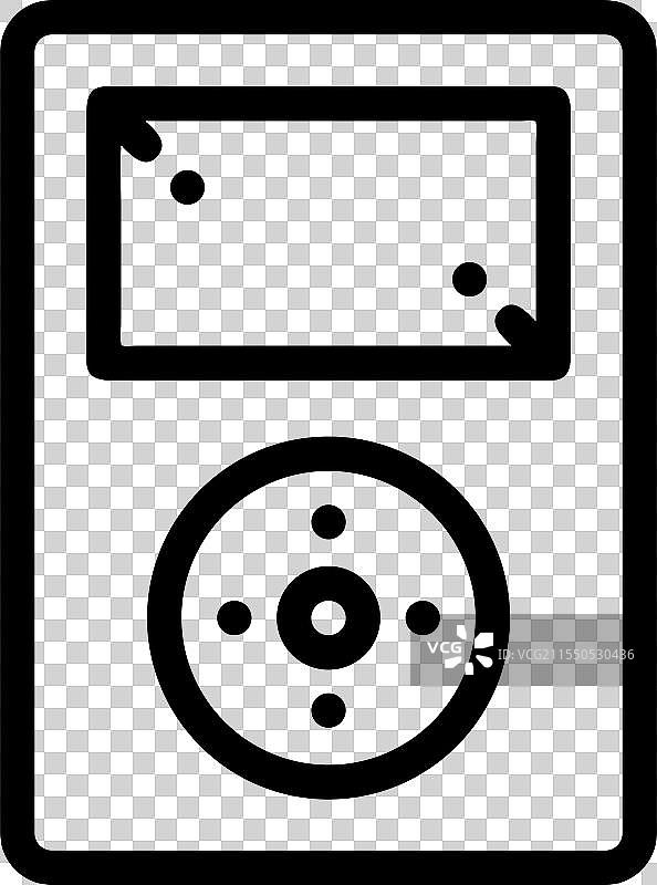 孤立的细线风格设计的iPod图标图片素材